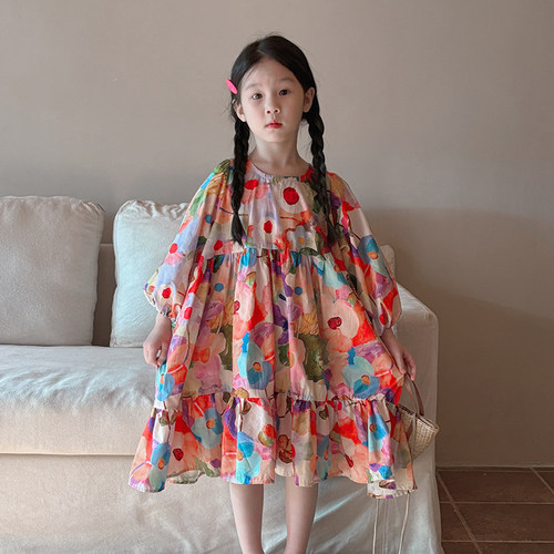 公主裙蓬蓬裙碎花连衣裙