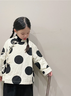 女童韩版波点夹棉保暖外套