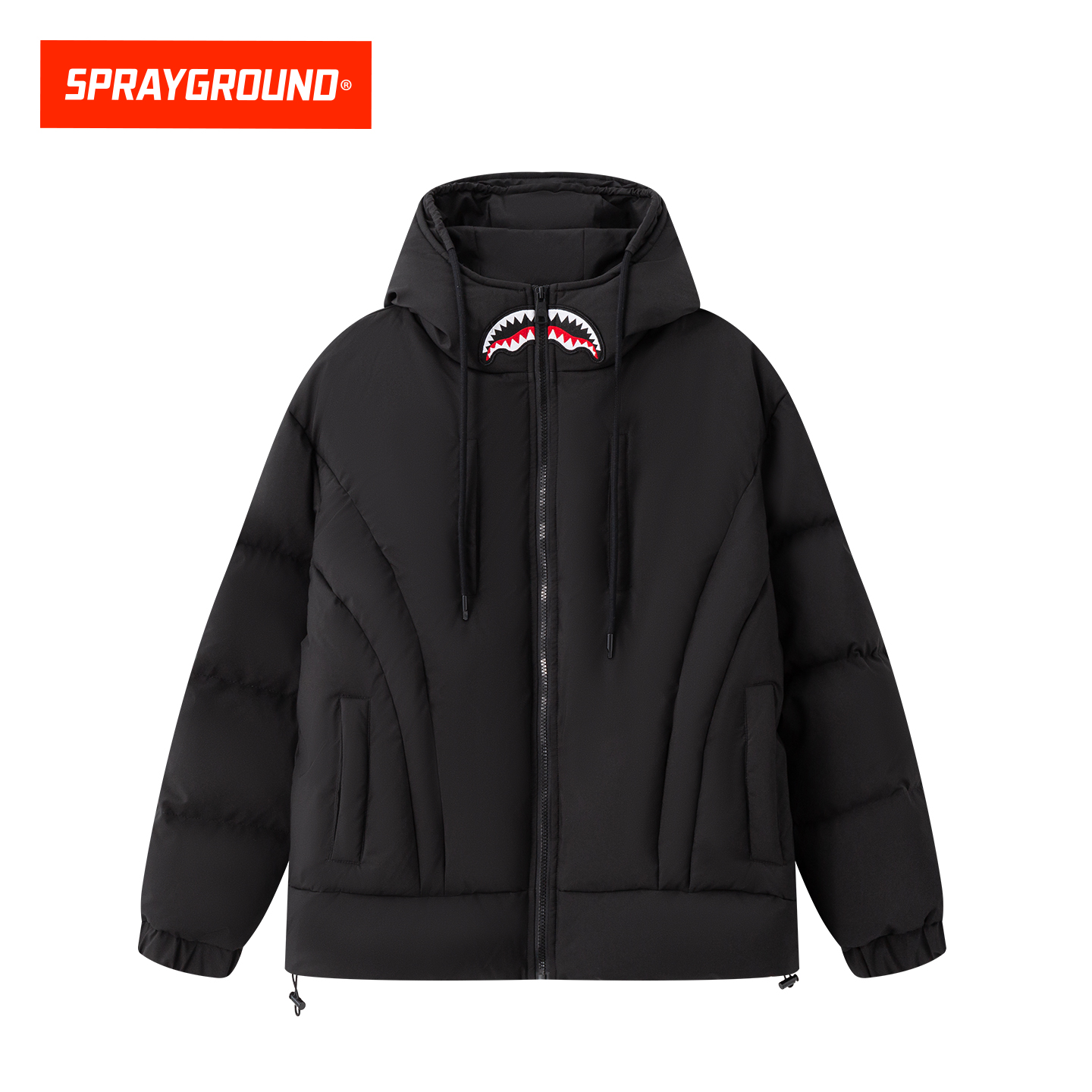 SprayGround鲨鱼嘴美式白鸭绒羽绒服男女25冬季字母哥特防寒外套
