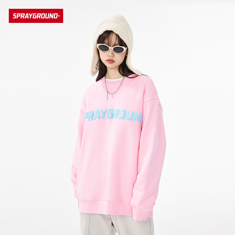 SprayGround新款刺绣宽松圆领美式卫衣男女情侣款休闲潮W0840903