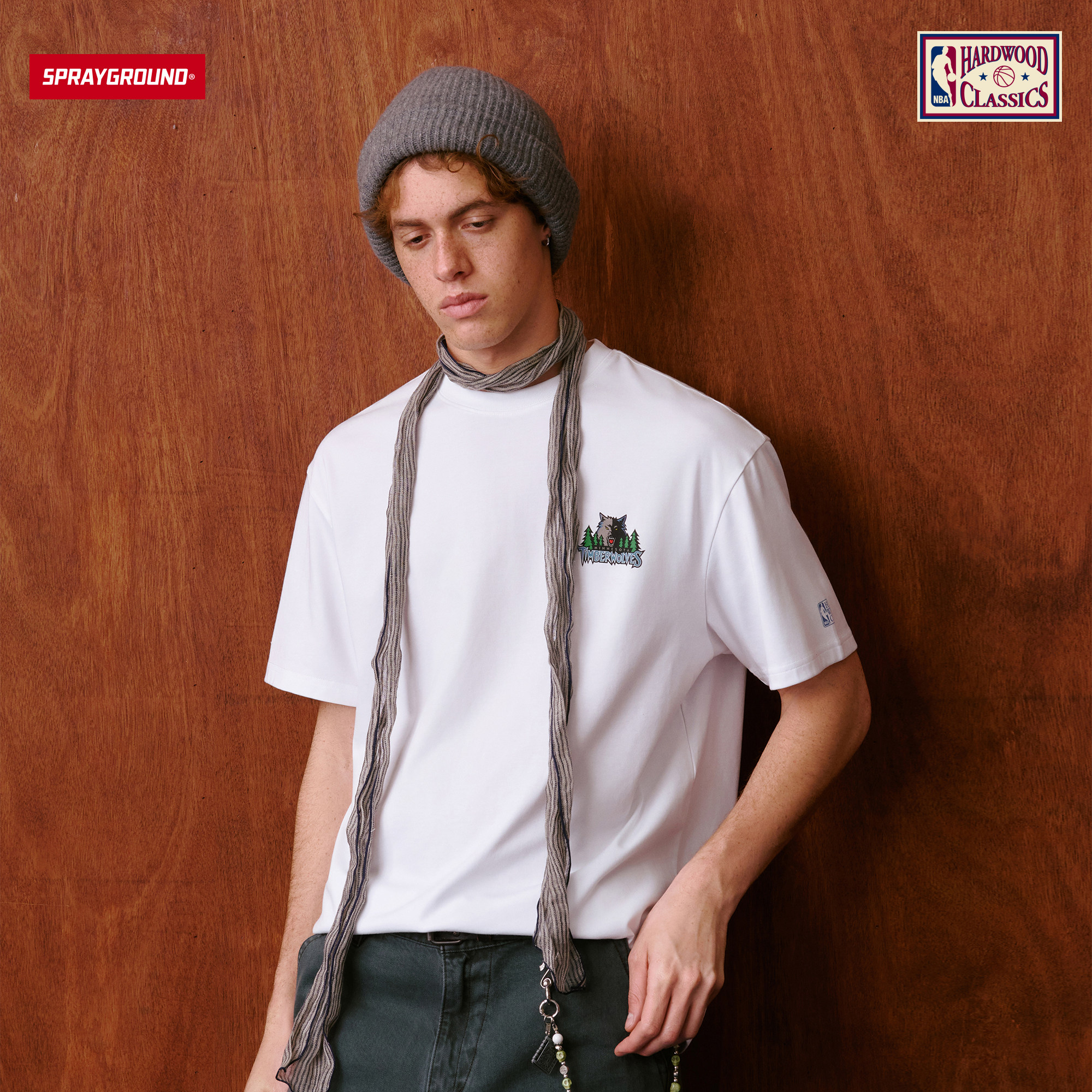 SPRAYGROUND I NBA HWC联名系列 森林狼队潮流百搭休闲短袖T恤夏