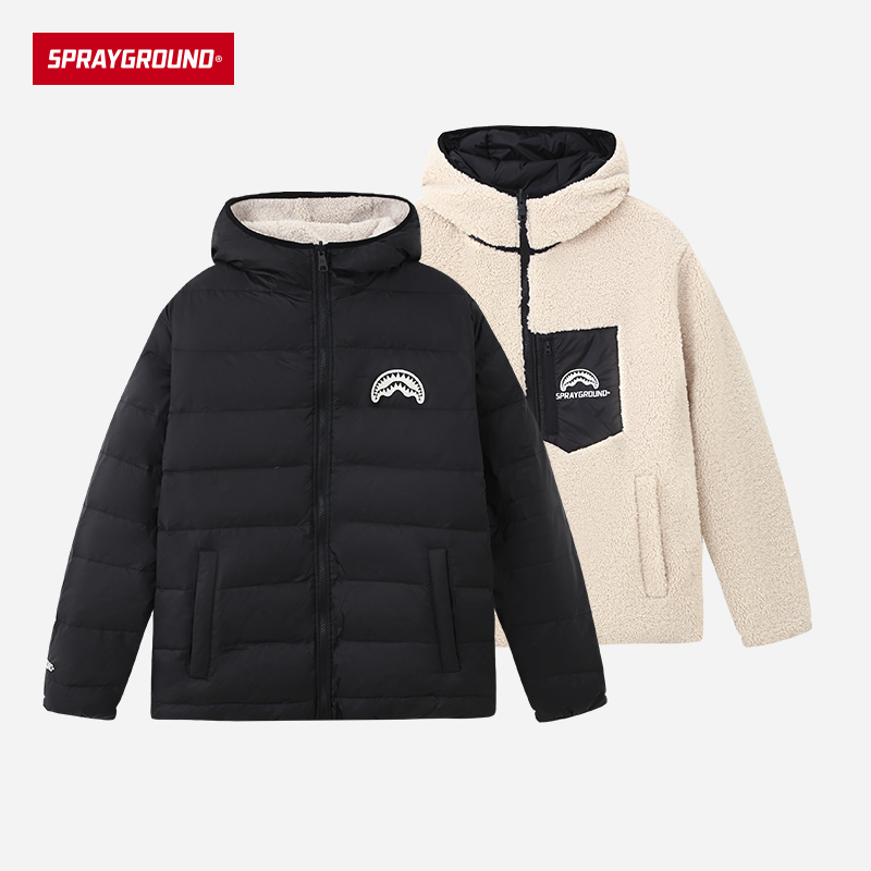 SprayGround两面穿连帽羽绒服