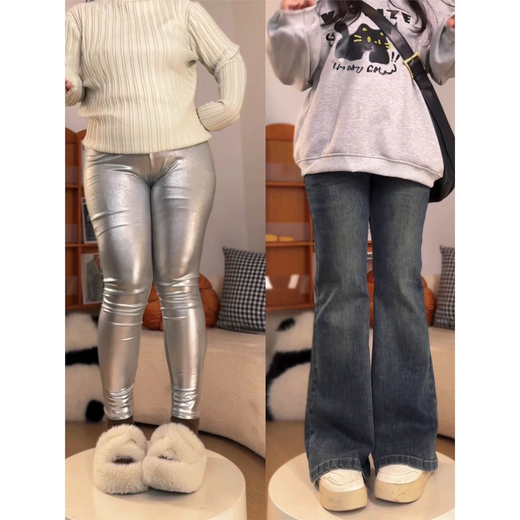 秋季覆古微喇牛仔裤子女胖mm大码显瘦梨型身材粗腿宽胯高腰阔腿裤,女装/女士精品,大码裤装,淘宝优惠券,粉丝福利购,淘宝优惠卷