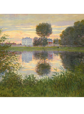 莫奈名画池畔世界名画装饰画油画客厅沙发背景墙挂画卧室壁画