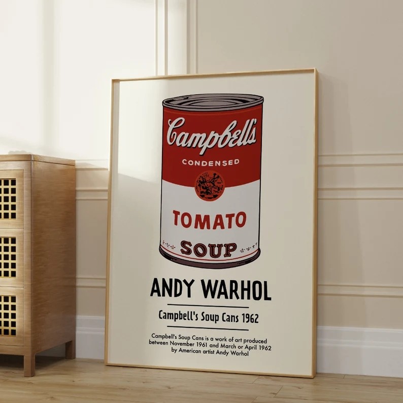 安迪沃霍尔波普艺术金宝汤罐头居家装饰画画芯海报