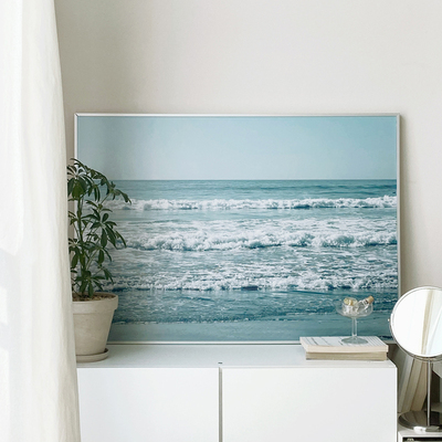 现代代小众蓝色大海风景装饰画