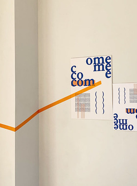 come 韩国设计 复古橙蓝色 敲美撞色小海报套装 多款入 拍照道具