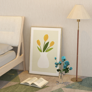 ins风装饰画郁金香花卉餐厅桌面摆画北欧小清新海报卧室挂画