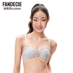 安莉芳官方奥莱芬狄诗波点蕾丝内衣无钢圈小胸贴身文胸 五角杯