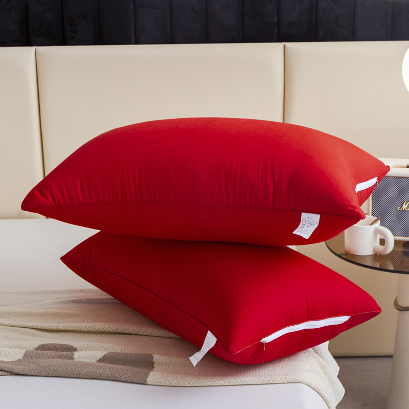 大红色结婚枕芯一对装家用婚庆枕头女方陪嫁婚嫁48cmx74cm单个只