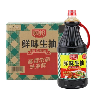 厨邦酱油鲜味生抽1.9L*6桶整箱黄豆酿造酱油商用炒菜点蘸卤味