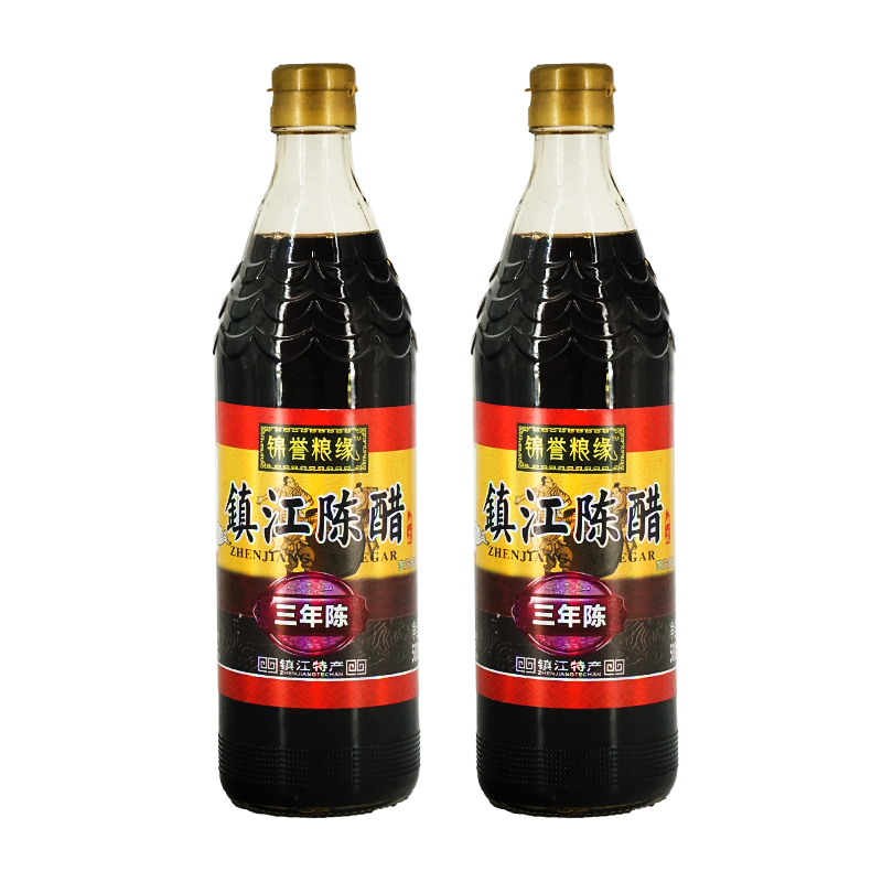 镇江陈醋三年陈550ml*2瓶江苏镇江特产酿造食用点蘸炒菜腌制陈醋 粮油调味/速食/干货/烘焙 醋/醋制品/果醋 原图主图