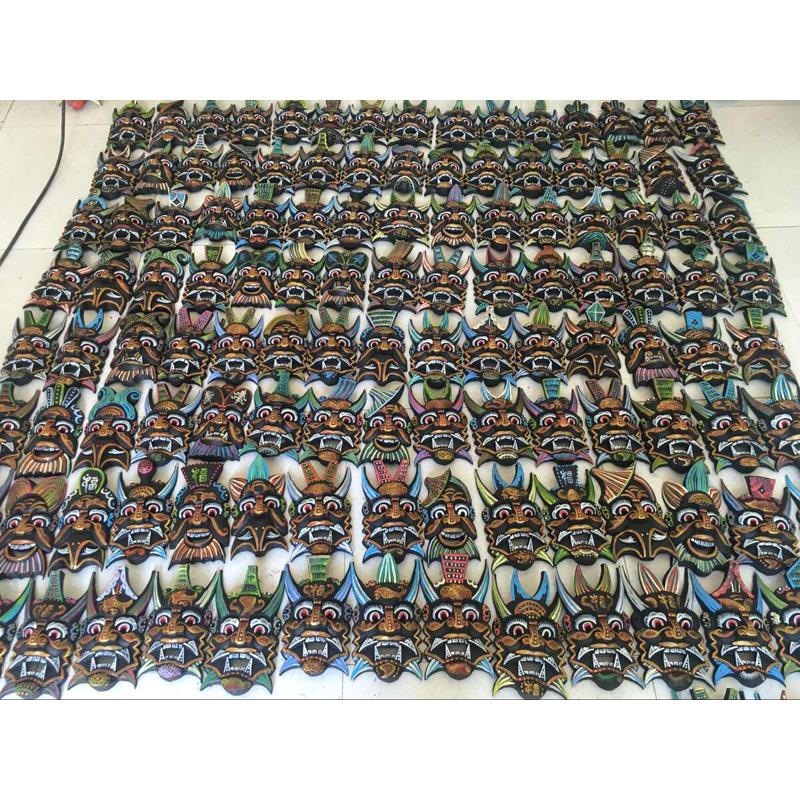 厂价出售 纯手工木雕 傩面 道具地戏面具 中号金傩 14*24cm左右