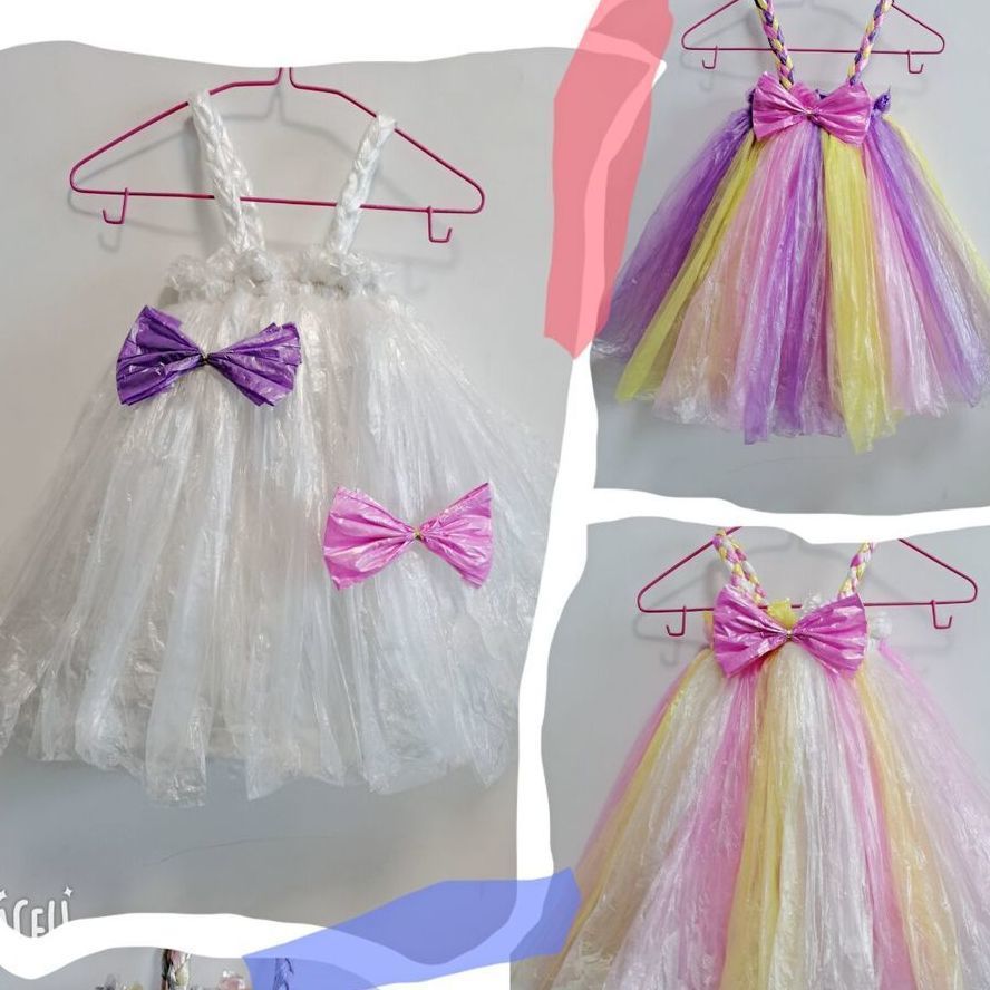 六一走秀时装秀儿童手工幼儿园衣服亲子制作服装材料diy女童环保