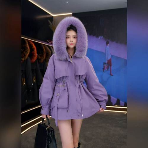 万人迷皮草派克服狐狸毛领