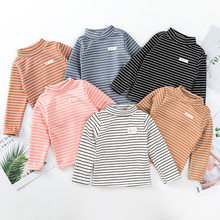 儿童半高领打底衫加绒加厚秋衣长袖