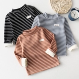 Детская базовая приятная телу утепленная толстовка для мальчиков, лонгслив, демисезонное термобелье, высокий воротник