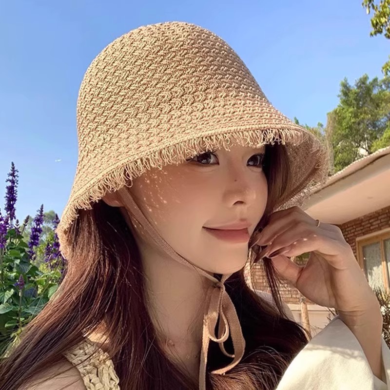 新款小清新纯色渔夫帽