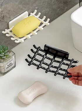 日本魔力壁挂式沥水置物架免打孔浴室高档卫生间香皂盒家用肥皂盒