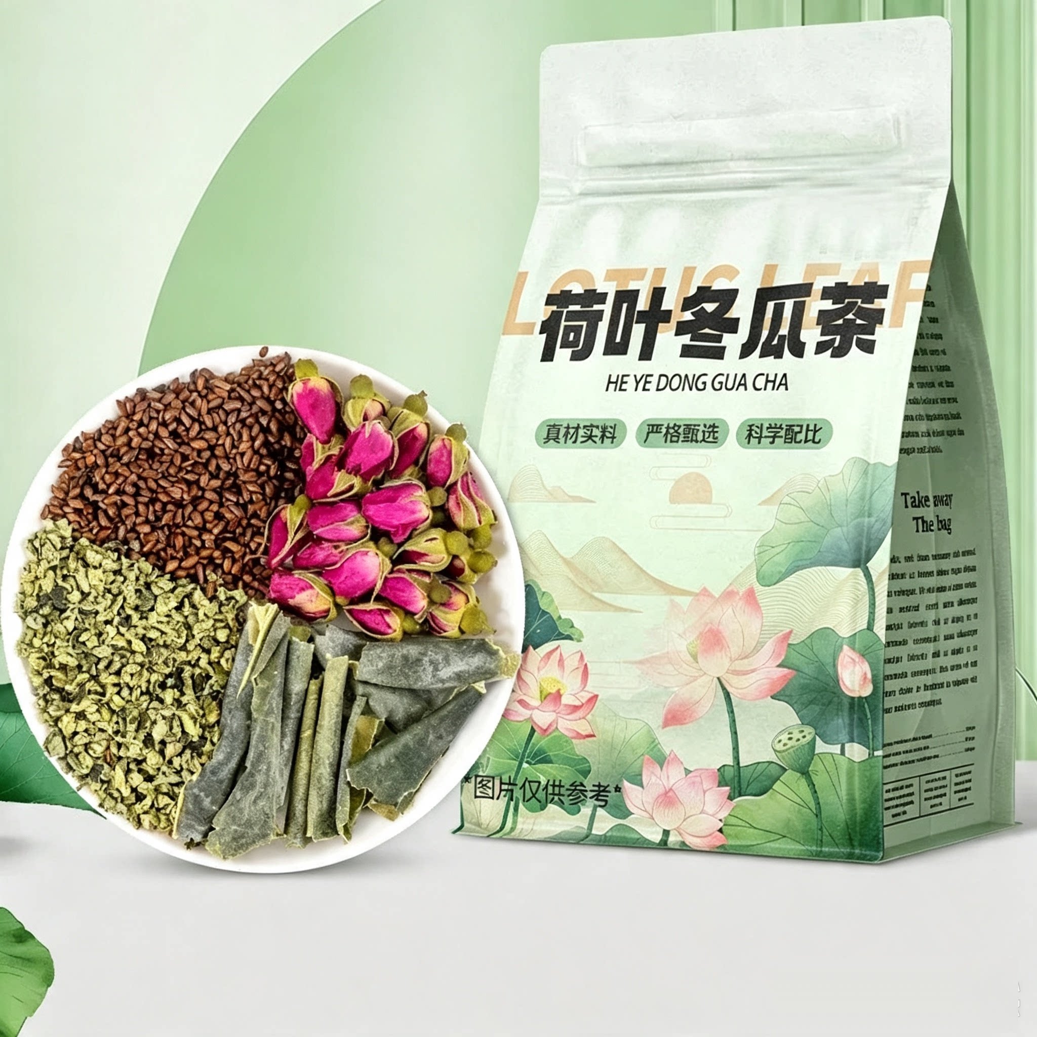 冬瓜荷叶茶玫瑰花茶决明子茶泡水喝的茶包组合型花茶包