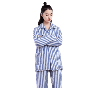 病号服棉袄纯棉分体套装病人服病员服男女住院美容医院条纹厚棉服