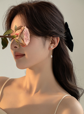 天然淡水珍珠耳线无耳洞蚊香盘耳夹耳环设计感巴洛克轻奢流苏耳饰