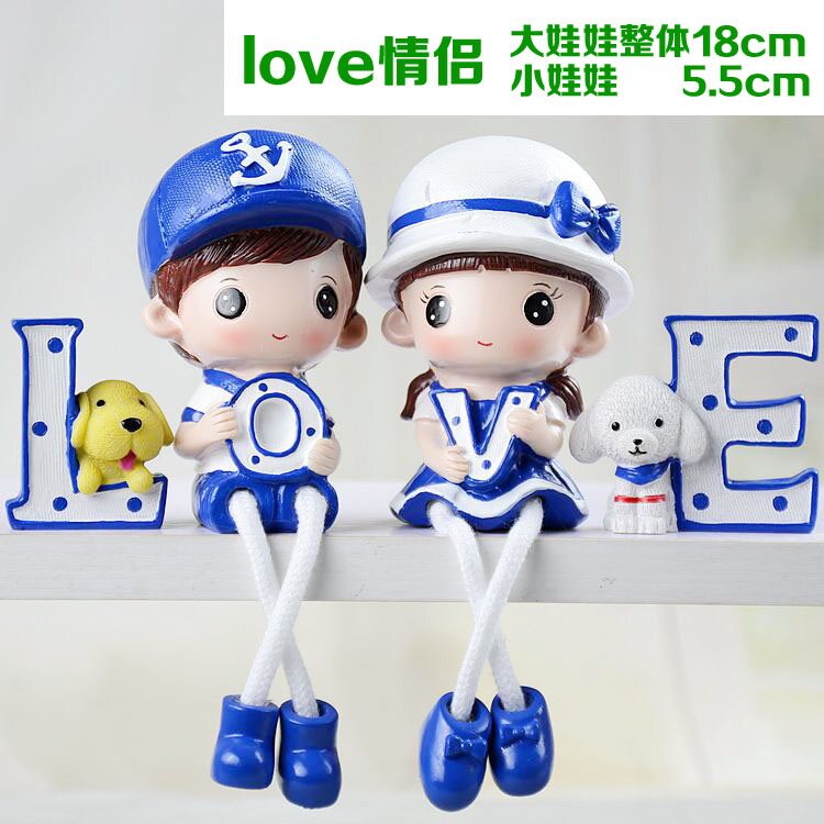 娃娃公仔小温馨吊脚创意简约摆台摆设品厨房防摔结婚挂件摆件玩物