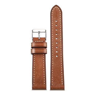手工PUEBLO真皮表带19 20 22MM适配海鸥双狮浪琴天梭头层牛皮男款