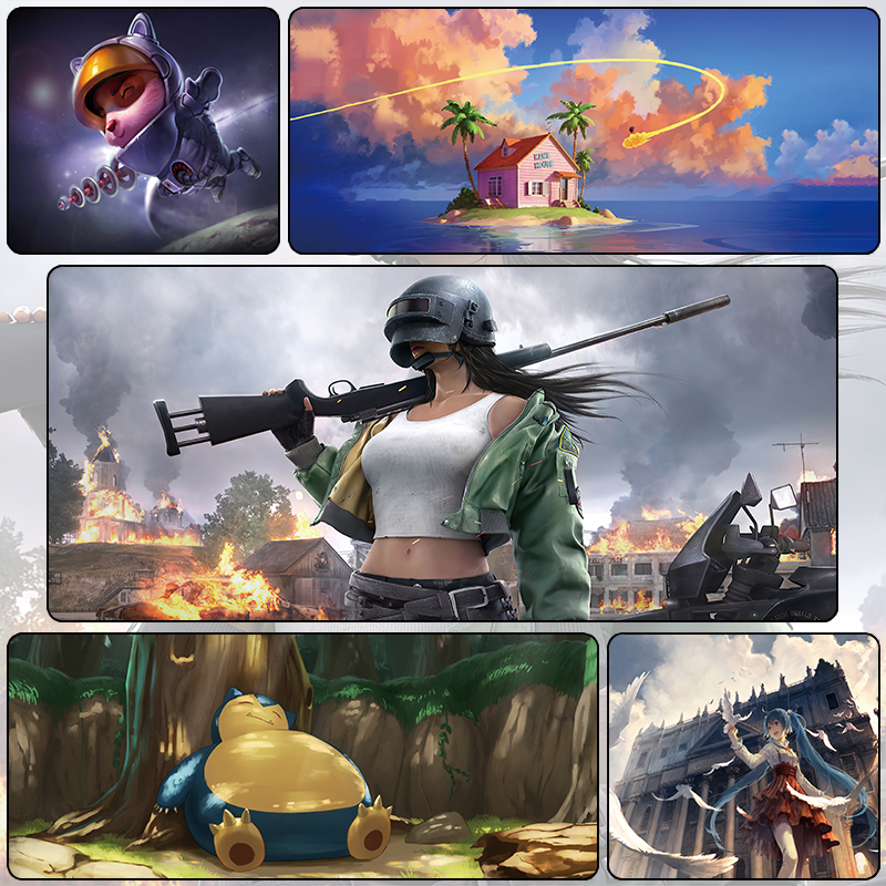 大号游戏动漫加厚锁边超大鼠标垫键盘桌垫吃鸡网吧LOL和平精英