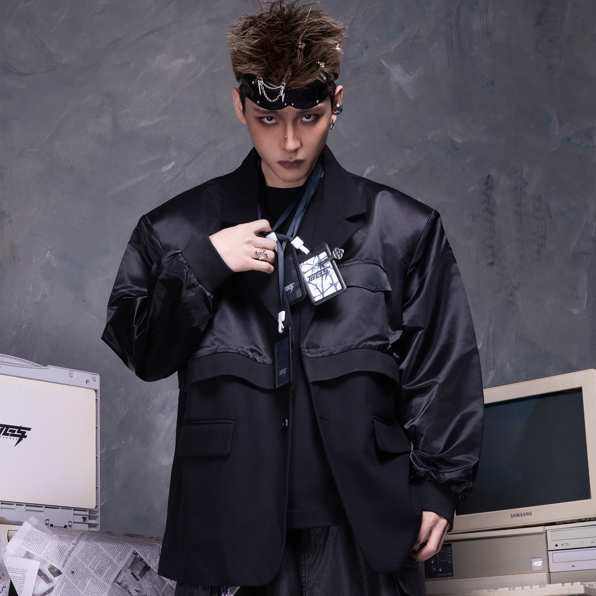 MOGONGSHE模公社2026新款潮牌痞帅垫肩西服外套女男西装休闲夹克,男装,休闲西服,淘宝优惠券,粉丝福利购,淘宝优惠卷