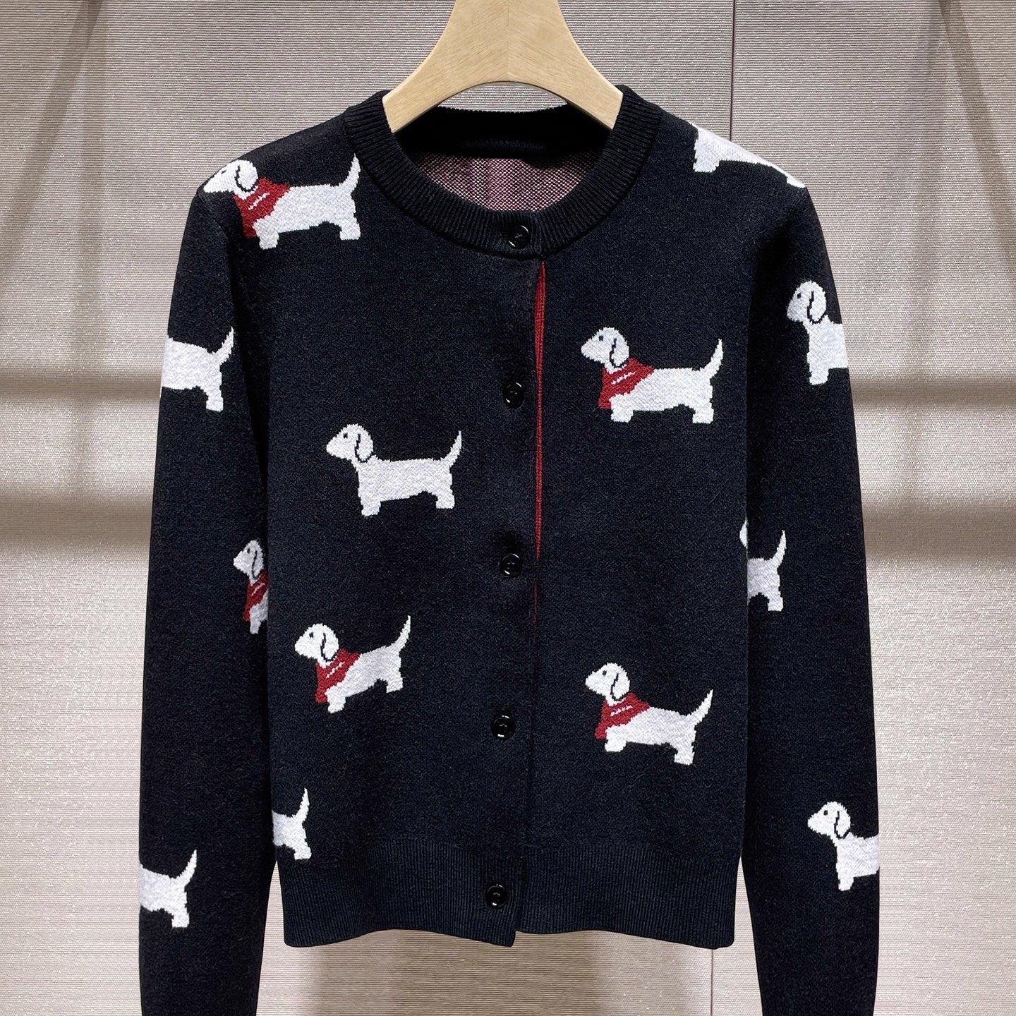 秋冬新款miu系穿搭甜美显瘦卡通狗狗针织开衫百搭毛衣