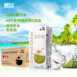 2盒100％纯椰子水制作孕妇0脂果汁饮料 果钦nfc海南椰子水1L