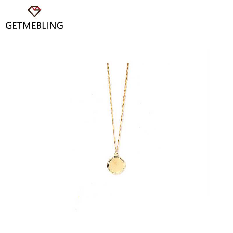 Get Me Bling韩国正品925银ins风圆牌项链19年新款简约个性锁骨链
