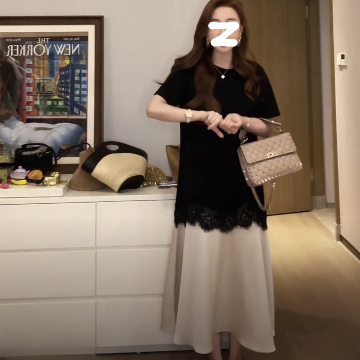 甜美奢华收腰通勤洋装2026春季大尺码胖MM新款定制洋派宽松裙子女