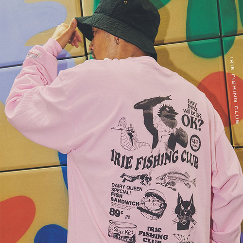 日本进口品牌IFC COLLAGE L/S TEE路亚潮流长袖衣服IFSS24-012