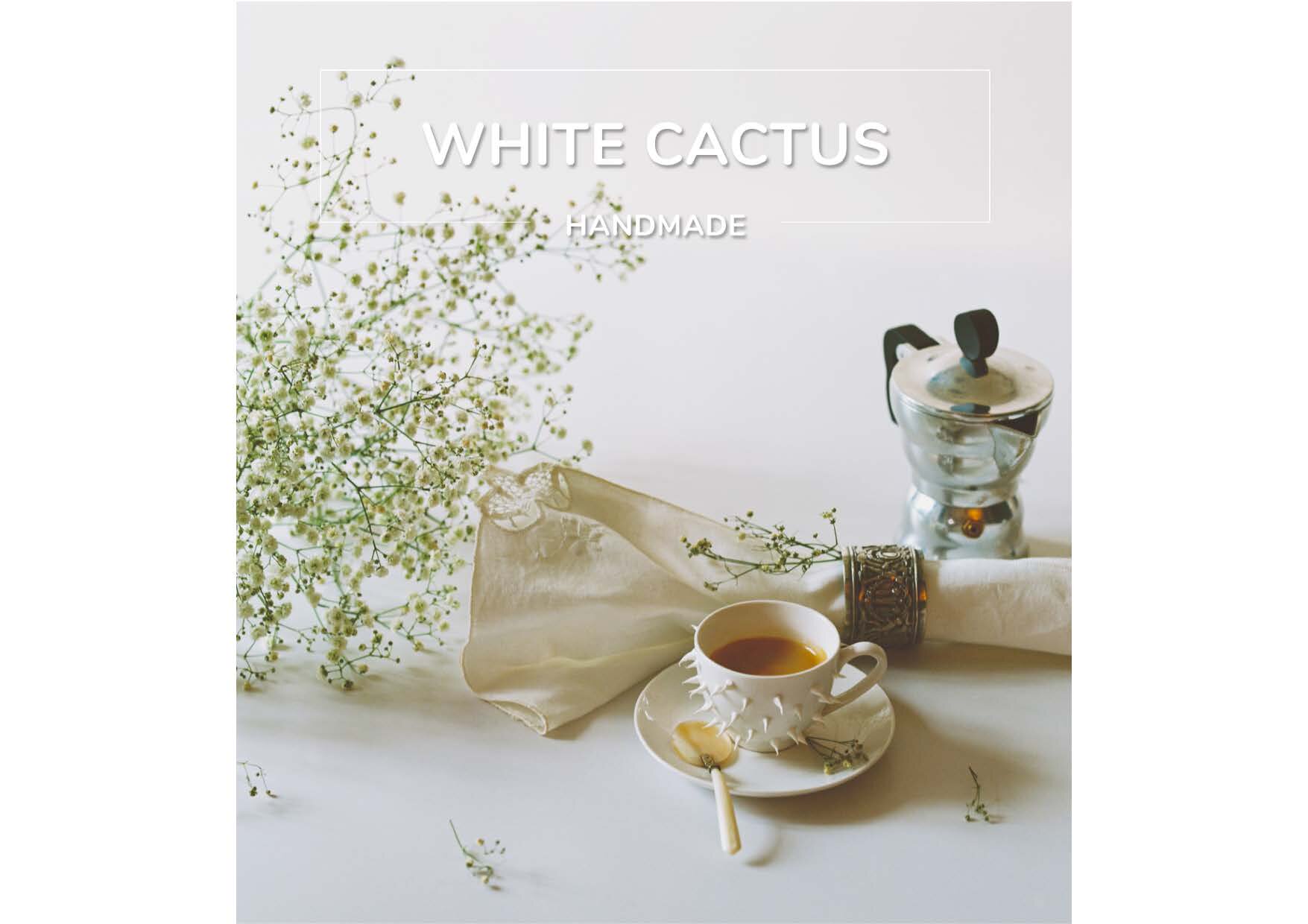 howstore antibiotico design白色仙人掌陶瓷咖啡杯碟茶杯北欧