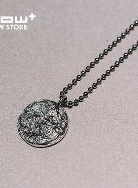 HOWstore 黄玉龙925银月亮项链吊坠潮流嘻哈艺术百搭