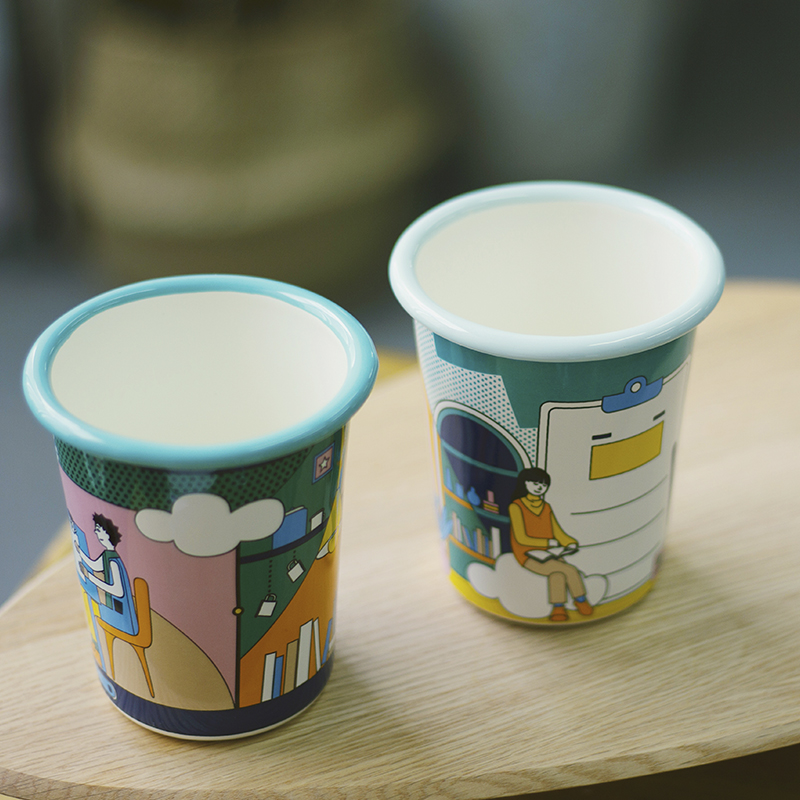 HOWstore 玖申LIFE & STORIES搪瓷直筒杯冷水杯花器创意个性