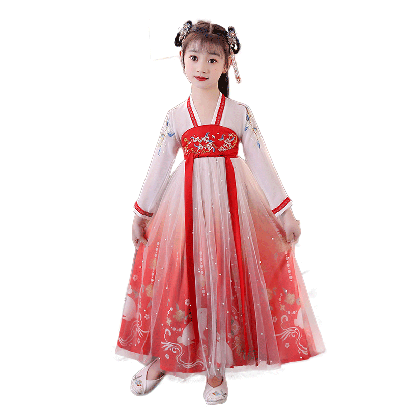 汉服女童2024儿童古装中国风超仙唐装古风裙子小女孩春夏款连衣裙