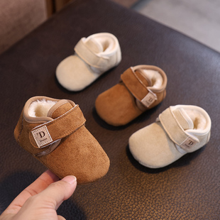 12个月不掉鞋 婴儿鞋 软底保暖雪地靴男女宝宝1岁加厚加绒棉鞋