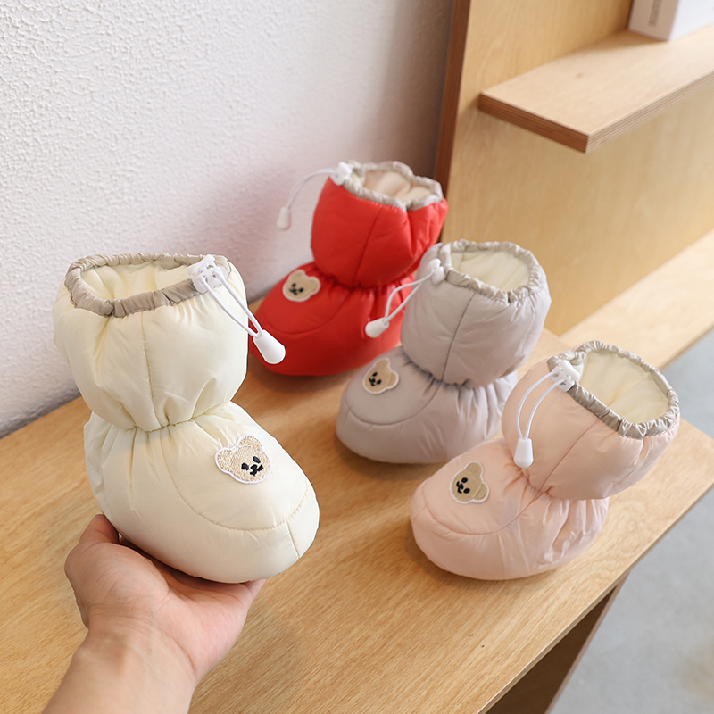 婴儿鞋冬季加厚夹棉保暖棉鞋软底高帮长筒鞋靴防掉包棉裤鞋可爱萌