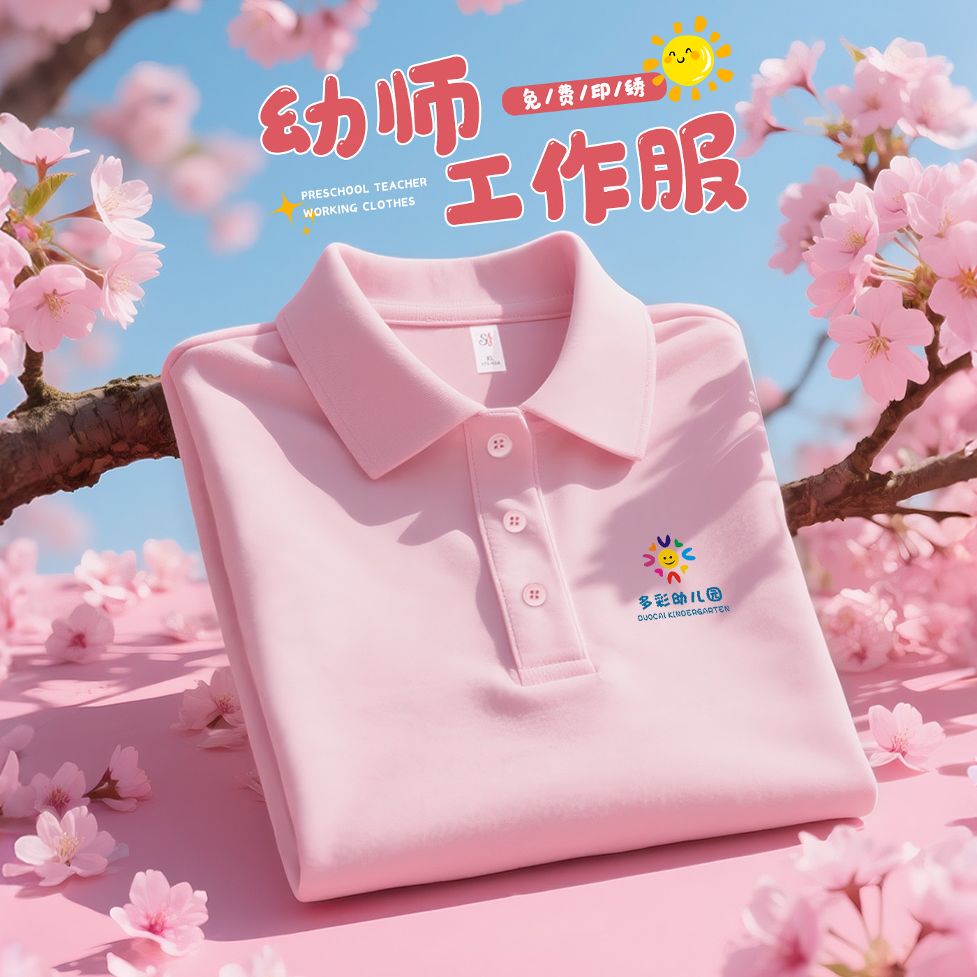幼师工作服冰丝polo衫定