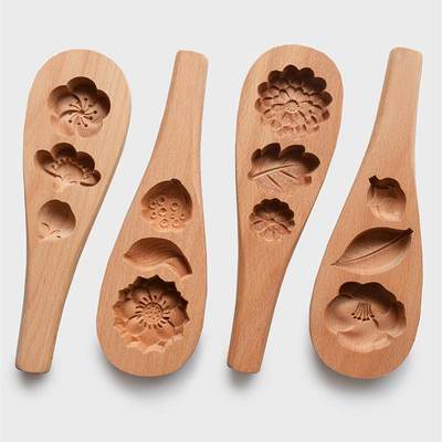 山舍丨四季糕点木模 木质传统中秋糕点模具绿豆糕模子烘焙模具