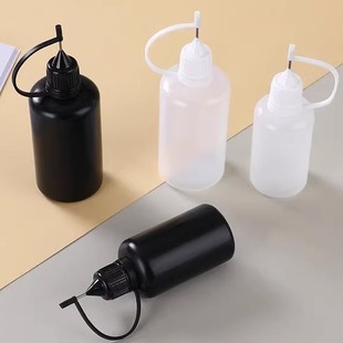 包邮塑料点胶瓶子酒精瓶油壶尖嘴瓶松香瓶针管滴瓶 自带针头 50ml
