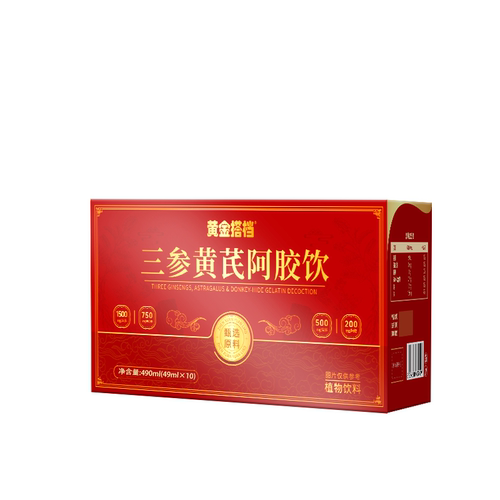 黄金搭档三参黄芪阿胶饮植物饮品490ml日常方便携带即饮口服液hz1