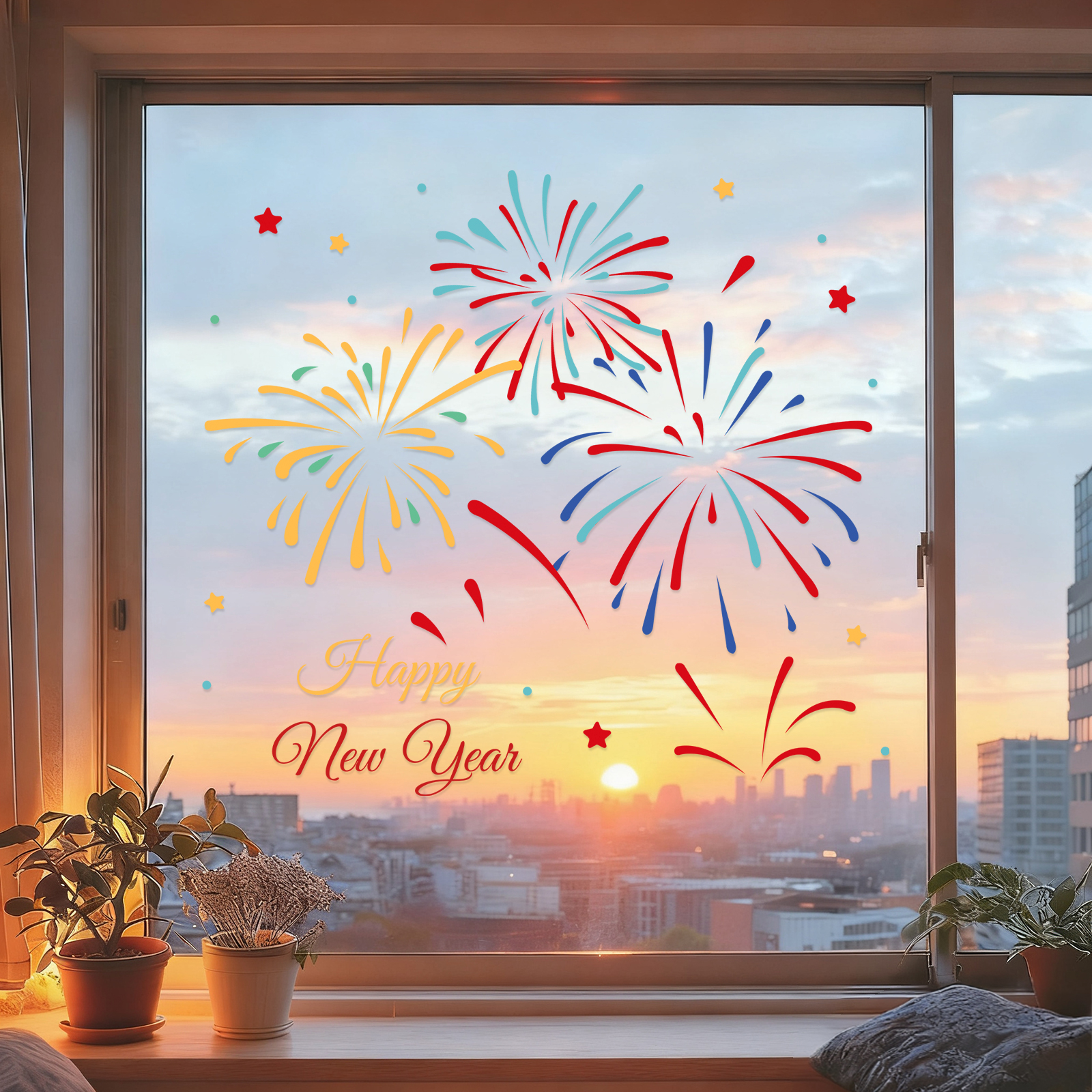 新年贴纸2026新款窗花纸玻璃贴