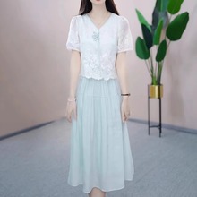 雪纺连衣裙子2025新款女夏季今年流行爆款减龄妈妈装轻奢高级感
