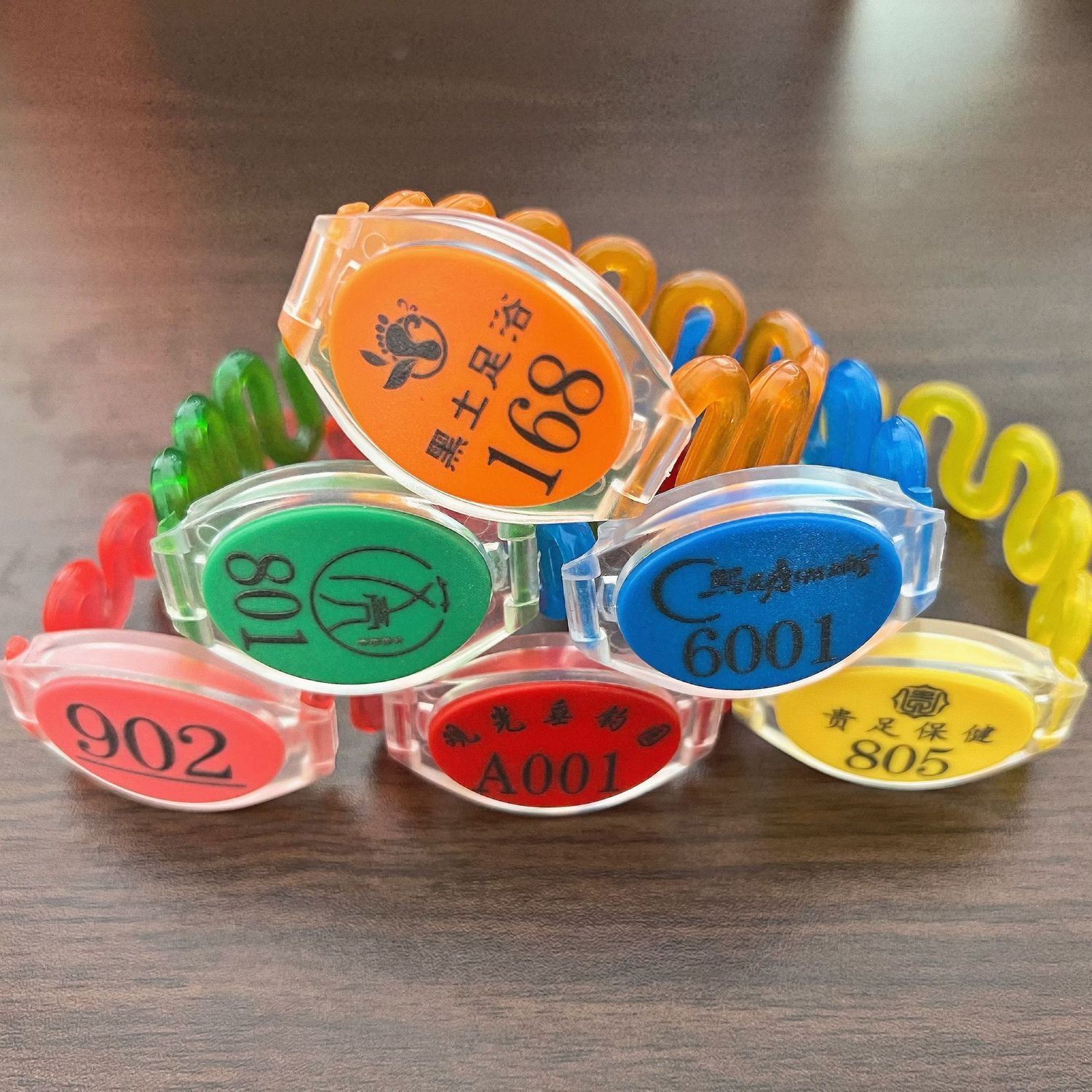 桑拿洗浴足浴手牌号码牌浴室泳池健身房钥匙记号数字编号手环定制