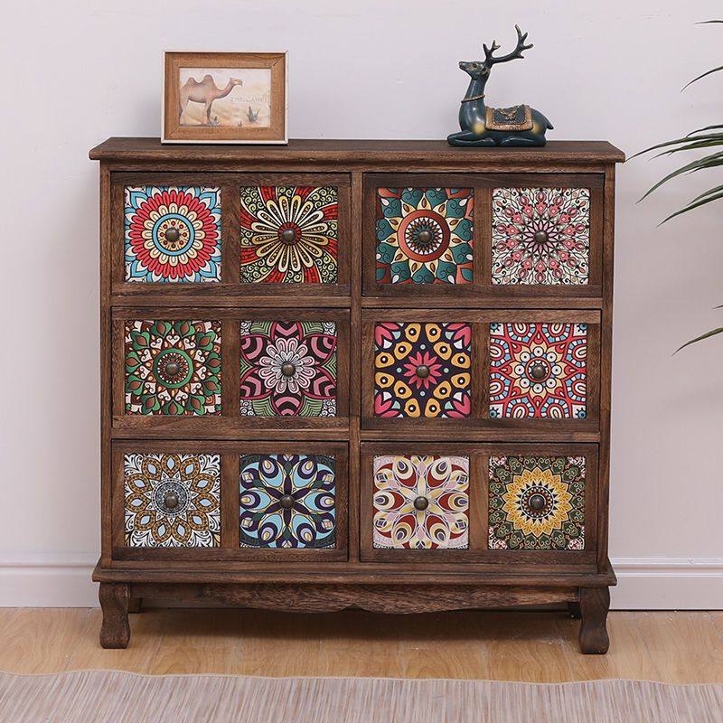 美式实木斗柜抽屉式收纳柜客厅储物柜阳台多层置物柜卧室彩绘柜子,住宅家具,儿童斗柜,淘宝优惠券,粉丝福利购,淘宝优惠卷