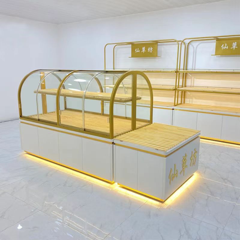 面包柜面包展示柜镀钛不锈钢圆弧中岛边柜生日蛋糕模型柜糕点架子